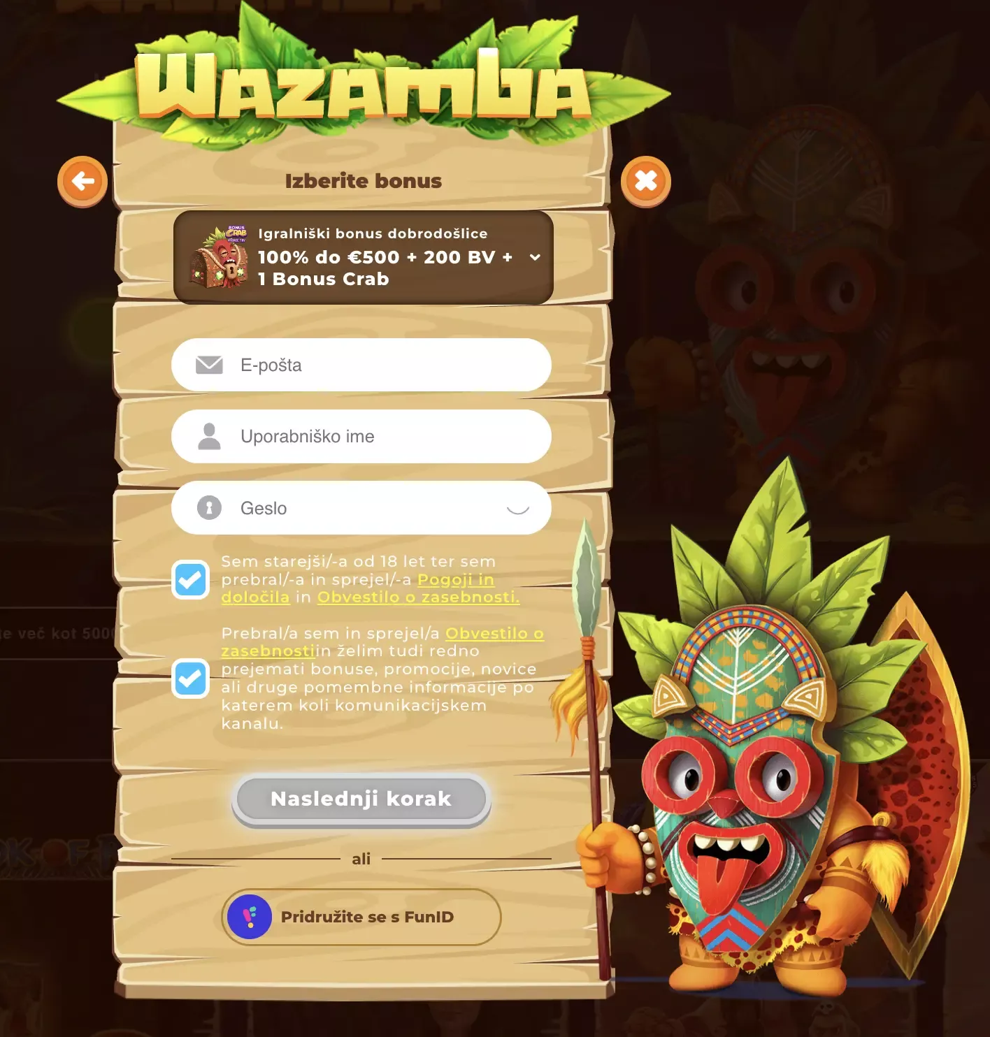 Wazamba stave